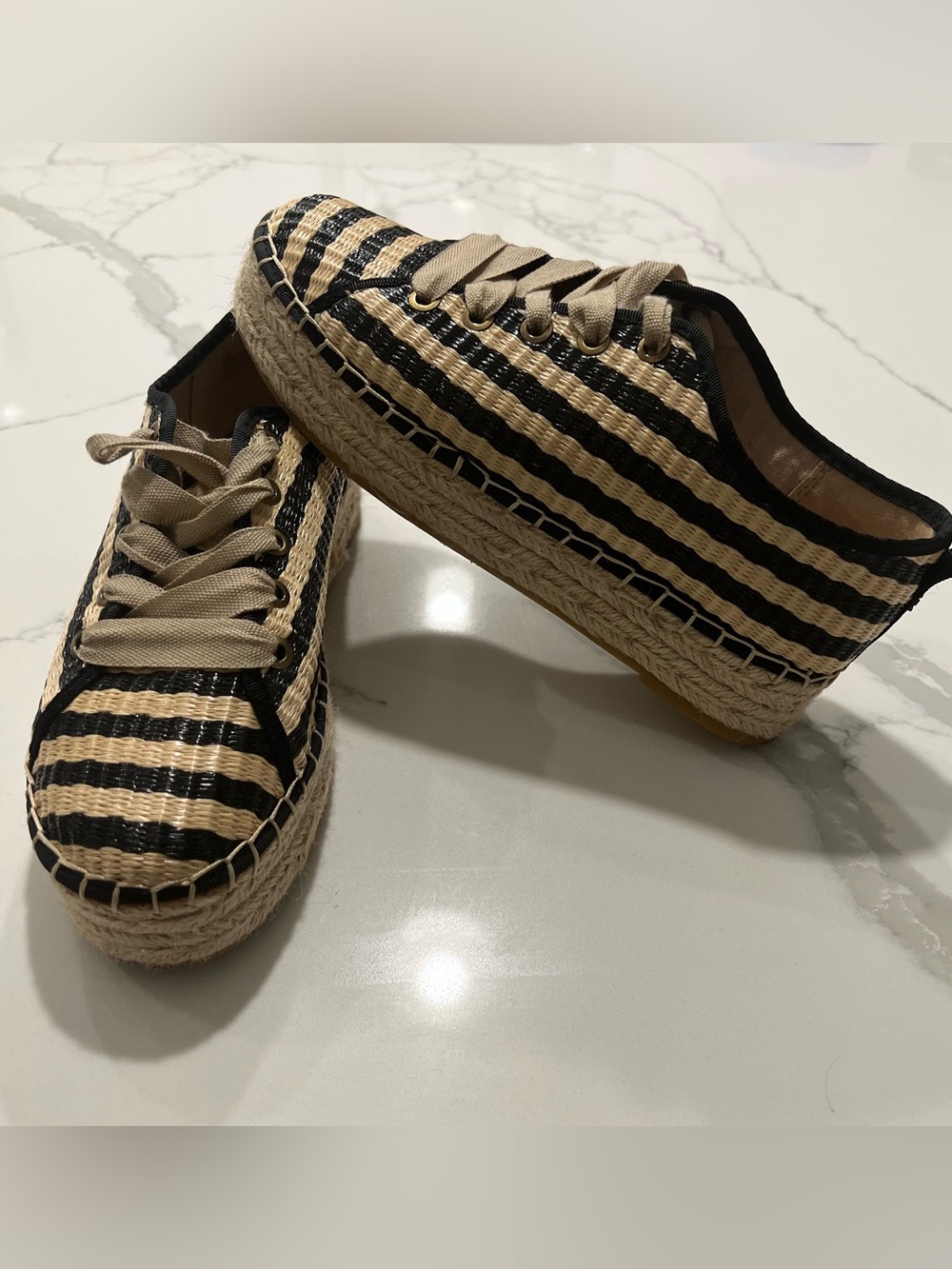 SAM EDLEMAN CELINA Platform Lace-Up Espadrille - Size 8M